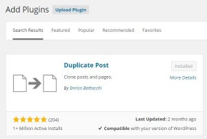 Duplicate Post plugin install
